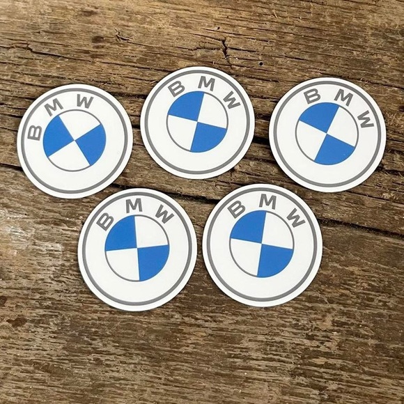 BMW Round Logo Emblem Sticker Decals - Lot of 5 Stickers - Picture 2 of 4